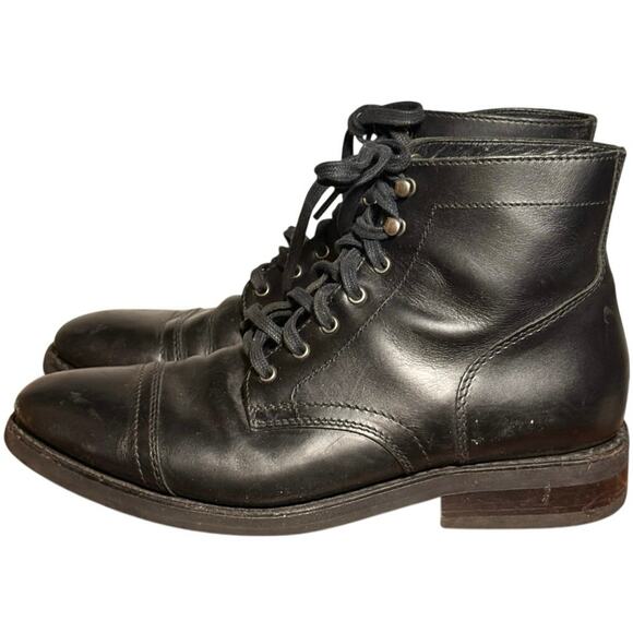 Thursday Boot Co Captain Black Leather Lace Up Cap Toe Boots Men\'s Size 9.5 main image 7